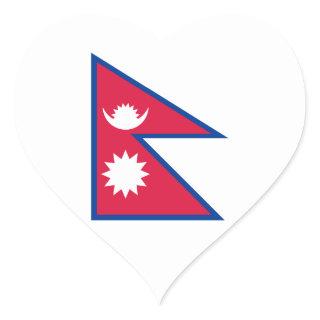 Nepal – Nepali Flag Heart Sticker