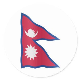 Nepali flag classic round sticker