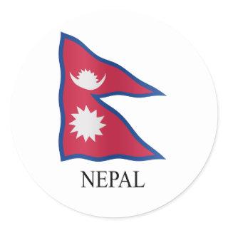 Nepali flag classic round sticker