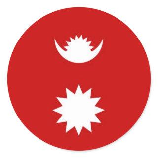 Nepali flag design classic round sticker