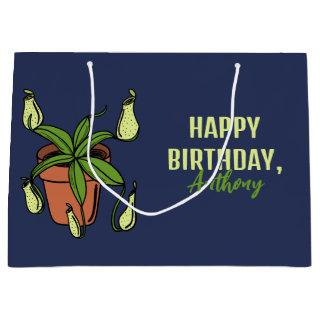 Nepenthes Pitcher Plant Illustration Personalized Large Gift Bag