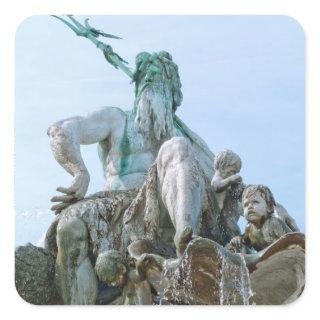 Neptune Fountain in Berlin Square Sticker