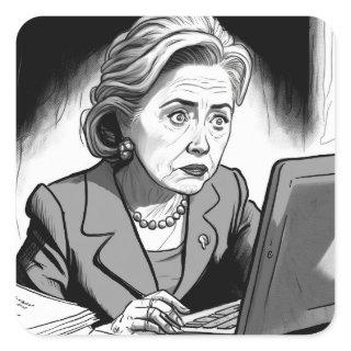 Nervous and Scared: Hillary Clinton Deleting Email Square Sticker