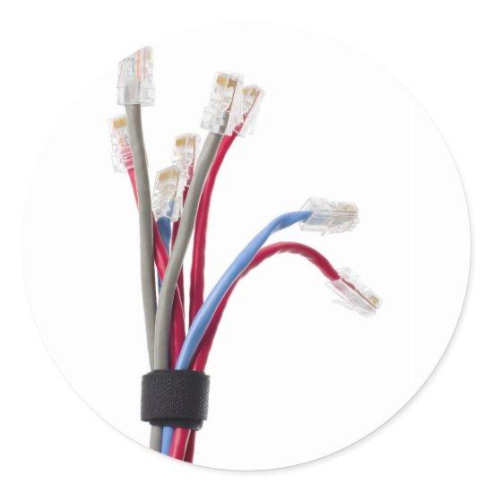 Network cables classic round sticker