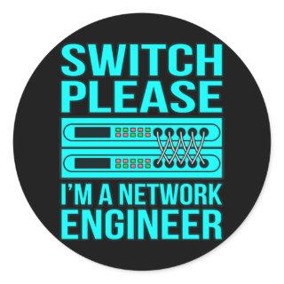 Network Engineer Computer IT Tech Programmer Geek Classic Round Sticker