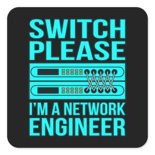 Network Engineer Computer IT Tech Programmer Geek Square Sticker