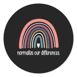 Neurodiversity Rainbow Autism Neurodivergent Adhd  Classic Round Sticker