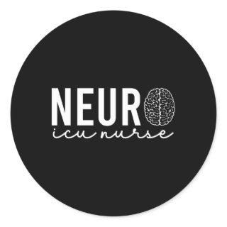 Neurosurgery Neurology Neuro Tech Trauma Icu Strok Classic Round Sticker