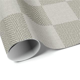 Neutral Beige Gray Buffalo Plaid Pattern