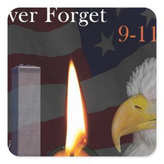 Never Forget 9-11-01 Square Sticker