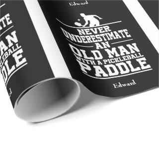 Never Underestimate Old Man Funny White Pickleball