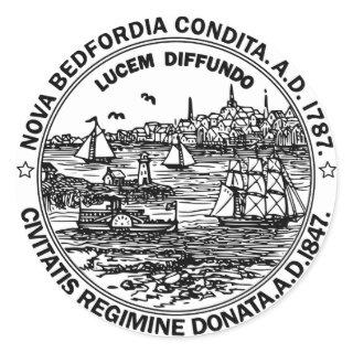 New Bedford Massachusetts City Seal Round Sticker