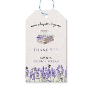 New Chapter Begins Books Lavender Girl Baby Shower Gift Tags