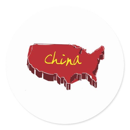 NEW CHINA CLASSIC ROUND STICKER