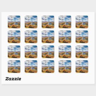 New England Landscape in Fall Square Sticker