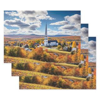 New England Landscape in Fall  Sheets
