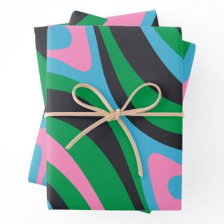New Groove Trippy Retro Colorful Abstract Pattern  Sheets