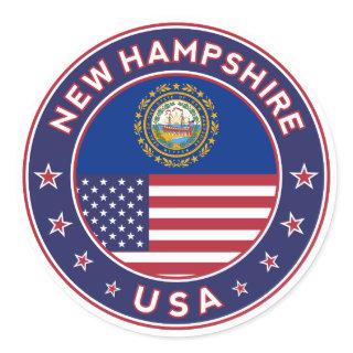 New Hampshire, New Hampshire sticker, Classic Round Sticker