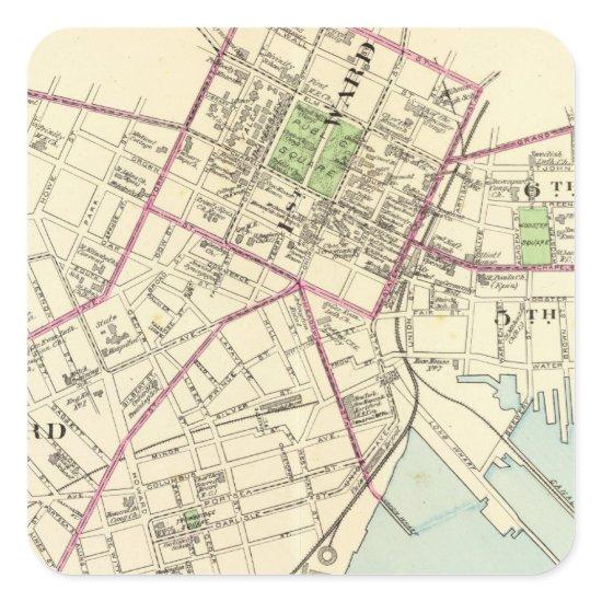 New Haven Map Square Sticker