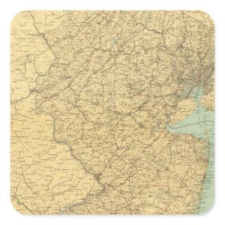 New Jersey Map Square Sticker