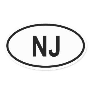 New Jersey "NJ" Oval Sticker