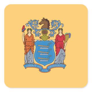 New Jersey State Flag Square Sticker