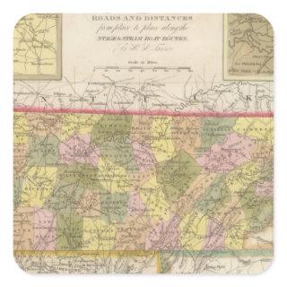 New Map Of Tennessee Square Sticker
