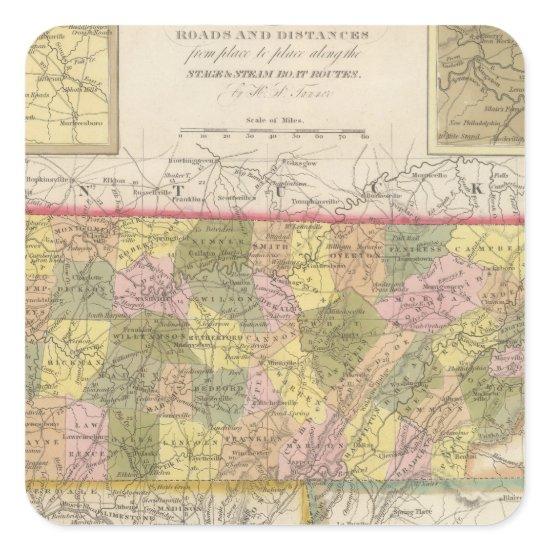New Map Of Tennessee Square Sticker