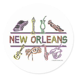New-Orleans-ICONS- copy Classic Round Sticker