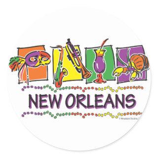 NEW-ORLEANS-SQUARES-eps copy Classic Round Sticker