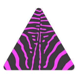 New Pink Black Zebra Print accessories - customise Triangle Sticker