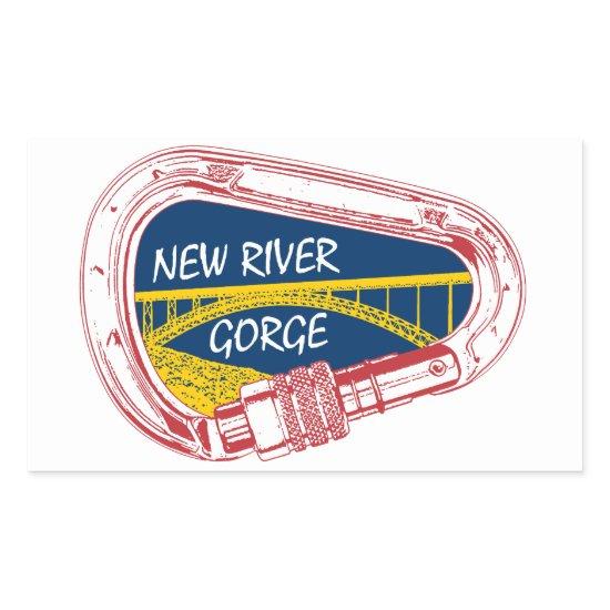 New River Gorge Climbing Carabiner Rectangular Sticker