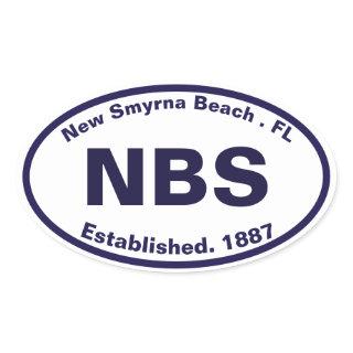 New Smyrna Beach Florida NBS Navy Souvenirs Oval Sticker