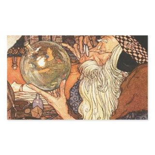 New Year Antique Father Time  Rectangular Sticker