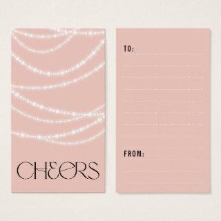 New Year Cheers Sparkling Lights Stylish Gift Tag