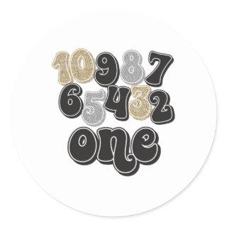 New Years Eve Countdown First Birthday Classic Round Sticker