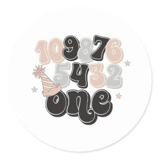 New Years Eve Countdown First Birthday Classic Round Sticker