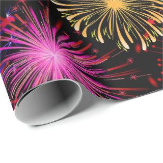 New Years fireworks party pattern wrap
