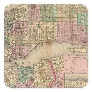 New York, Brooklyn Map by Mitchell Square Sticker