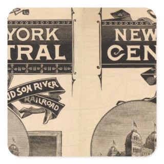 New York Central and Hudson River Railroad Square Sticker