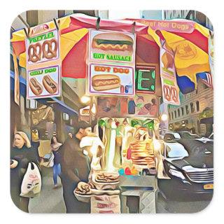 New York City Hot Dog Stand Photo Sticker