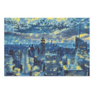 New York City in Van Gogh Starry Night Abstract  Sheets