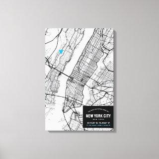 New York City Map + Mark Your Location Canvas Print