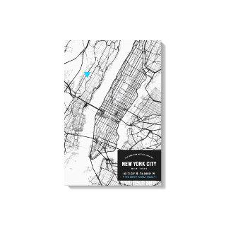 New York City Map + Mark Your Location Canvas Print