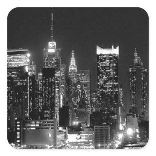 New York City Night Square Sticker