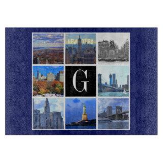 New York City Skyline 8 Image Photo Collage Cutting Board