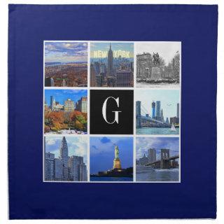 New York City Skyline 8 Image Photo Collage Napkin