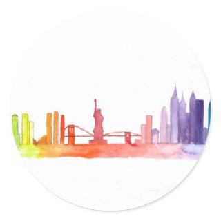 NEW YORK CITY skyline Classic Round Sticker
