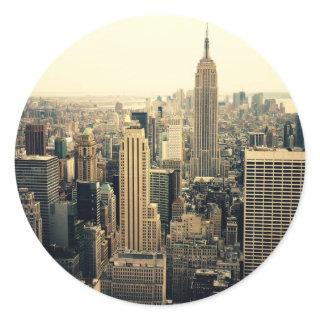 New York City Skyline Midtown Classic Round Sticker