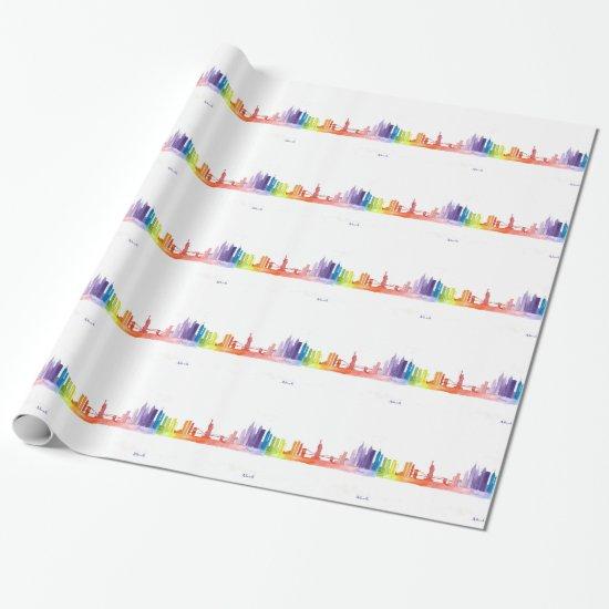 NEW YORK CITY skyline pattern watercolor